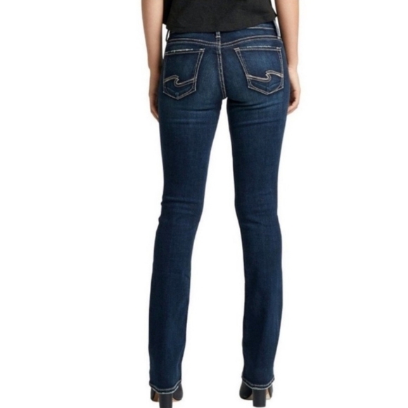 Silver Jeans Suki Mid Rise Bootcut Dark Wash Denim Blue Jeans Sz 28X32 - Picture 1 of 15